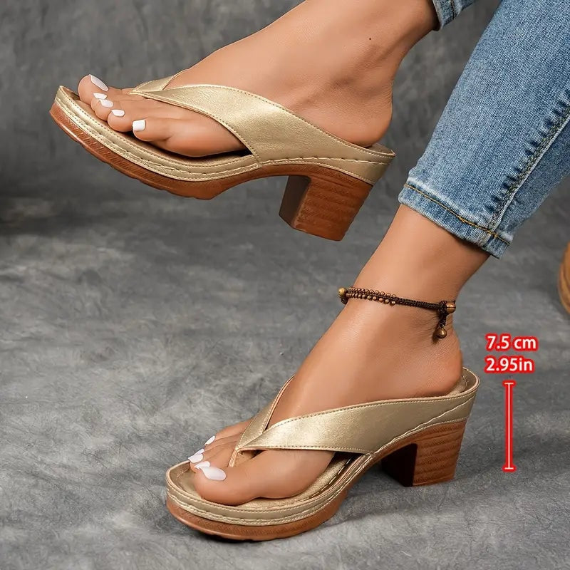 Esme | Block-Heel Platform Flip-Flop Women Sandals for Summer
