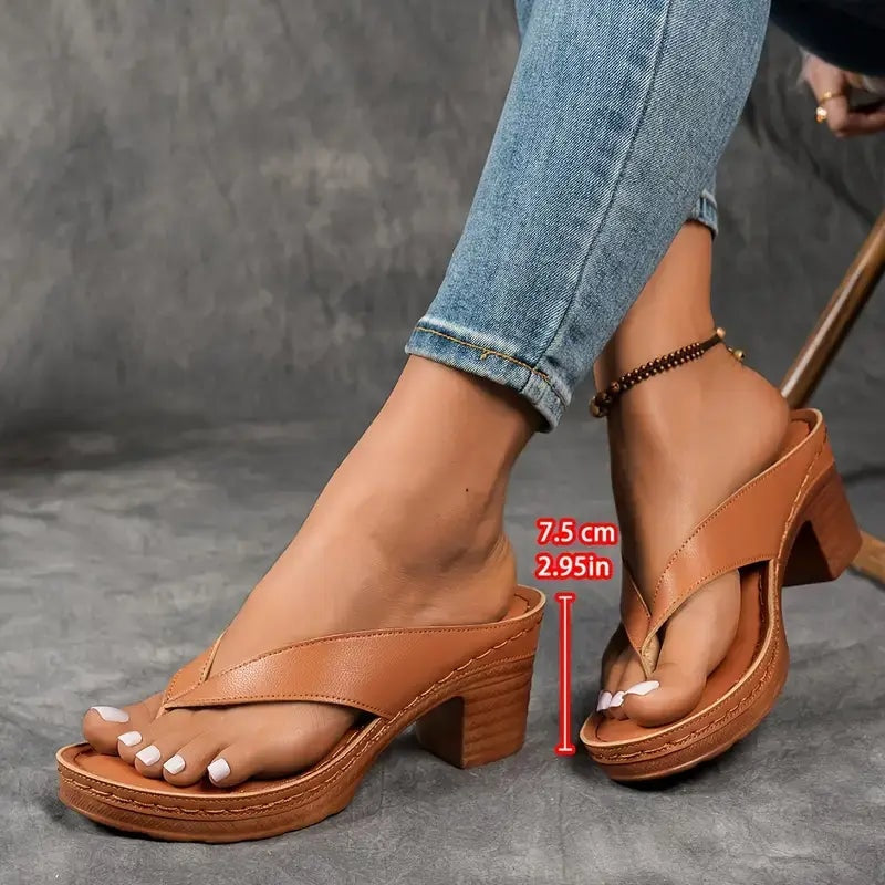 Esme | Block-Heel Platform Flip-Flop Women Sandals for Summer