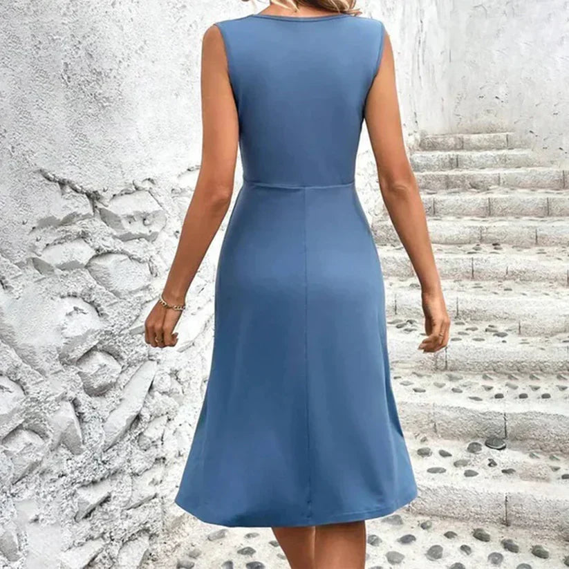 Esther | Floral Wrap-Look V-Neck Midi Dress for Summer