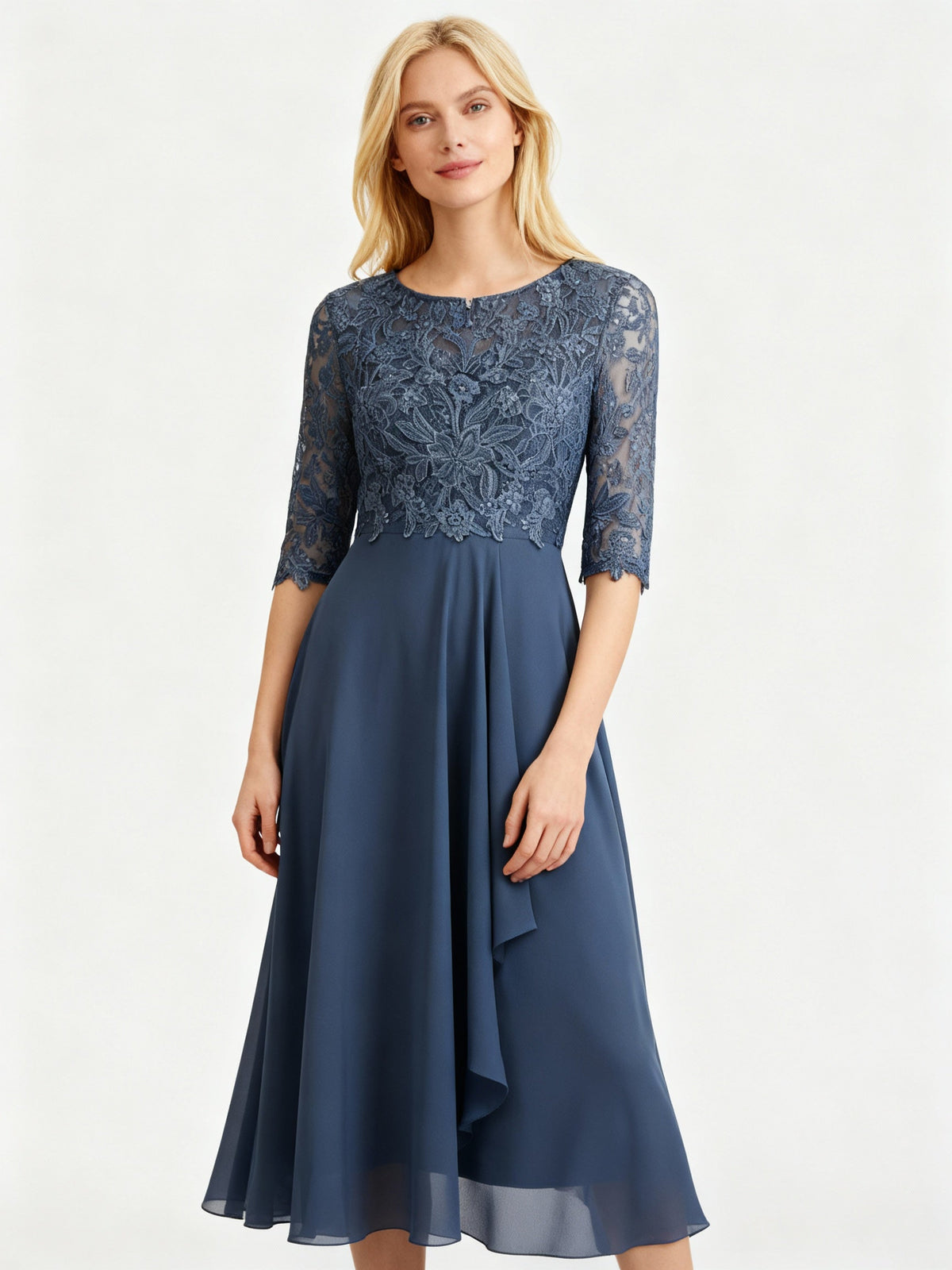 Dahlia | Long-Sleeve Chiffon Maxi Dress