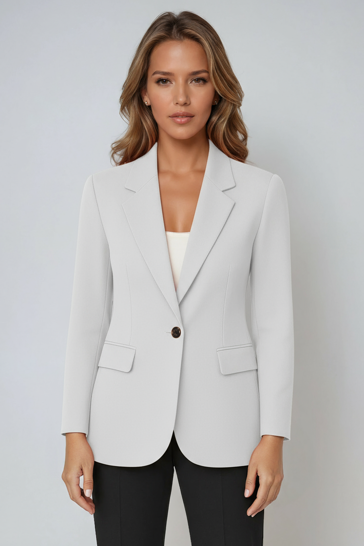 Eloise | Linen Single-Button Flap-Pocket Women Blazer