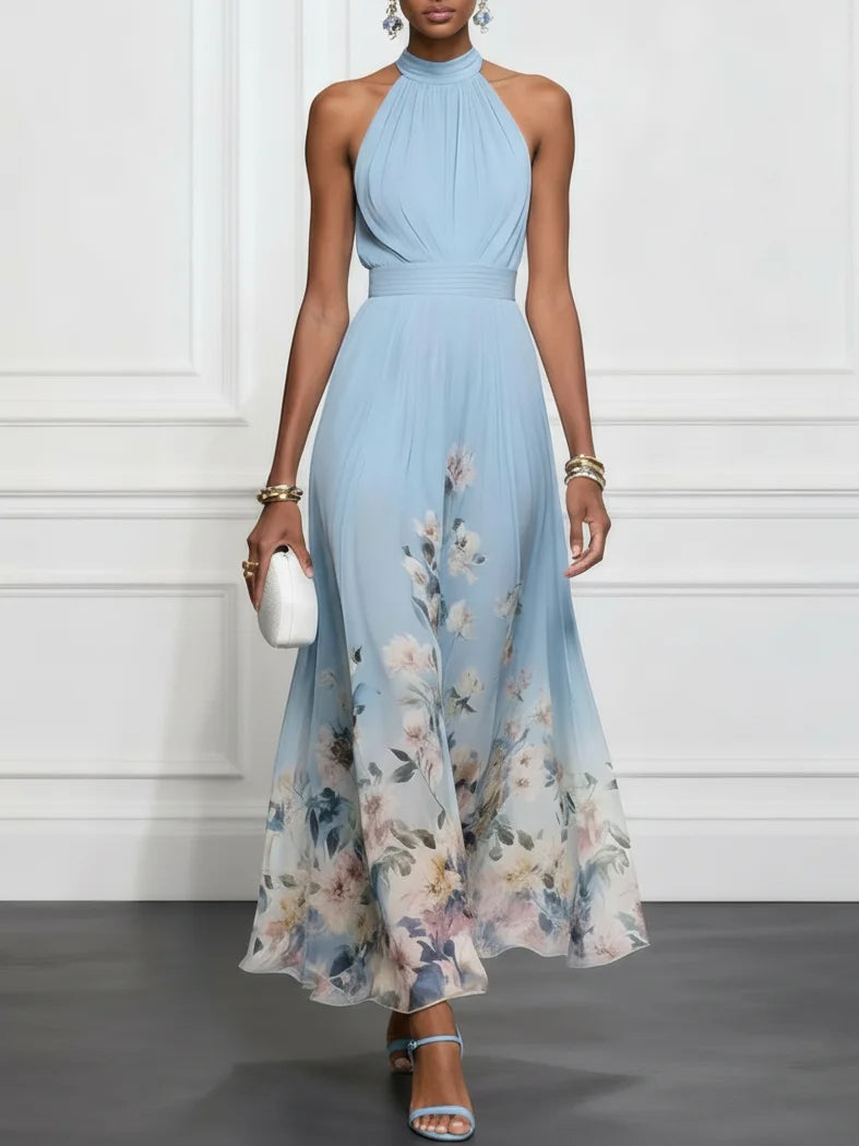 Olivia | Halter Chiffon Floral Women Party Dress for Summer