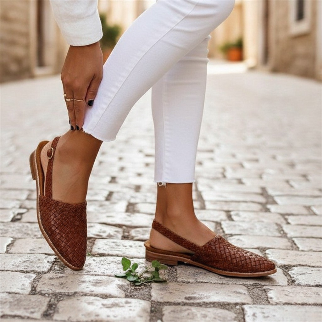 Isla | Woven Adjustable Slingback Women's Flats