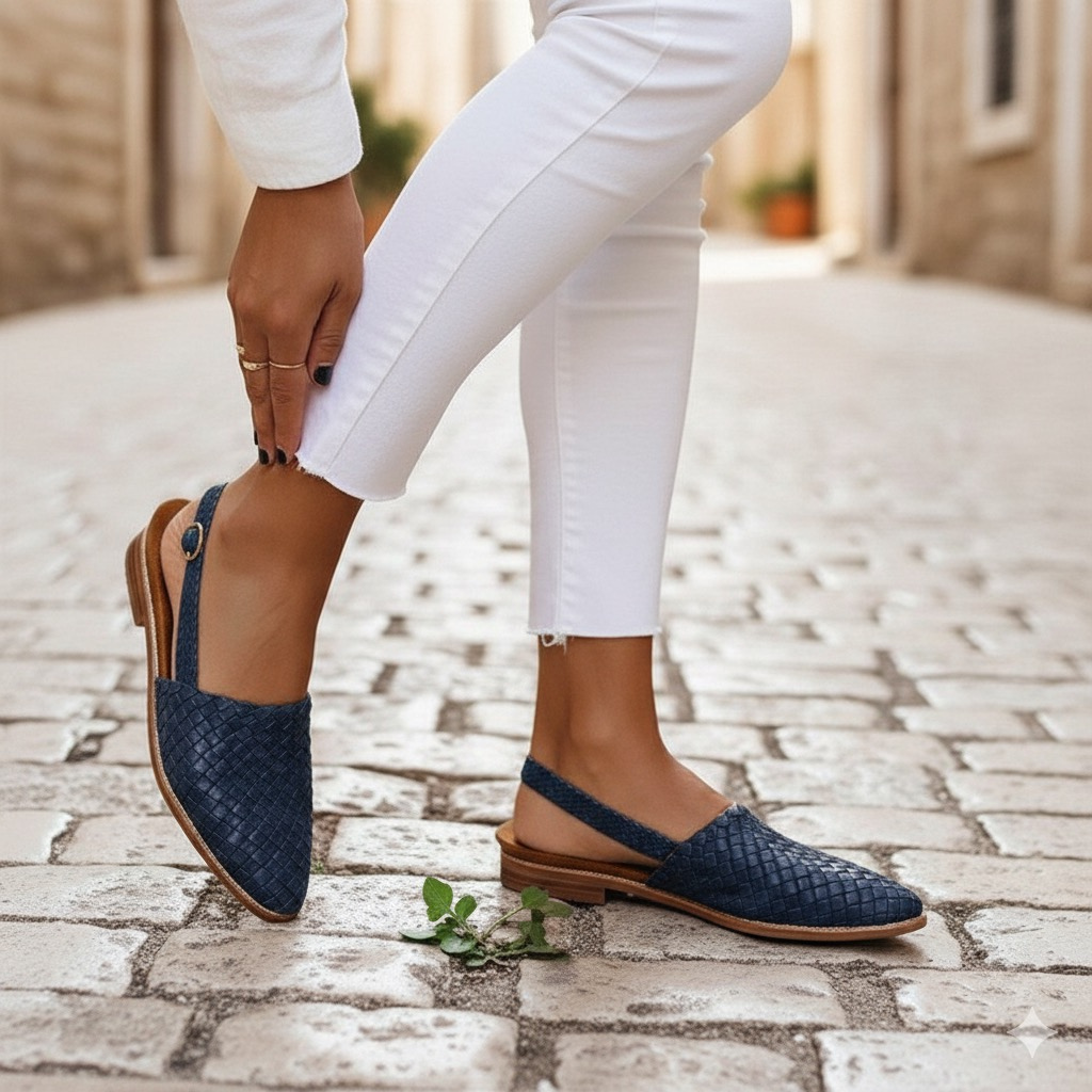 Isla | Woven Adjustable Slingback Women's Flats