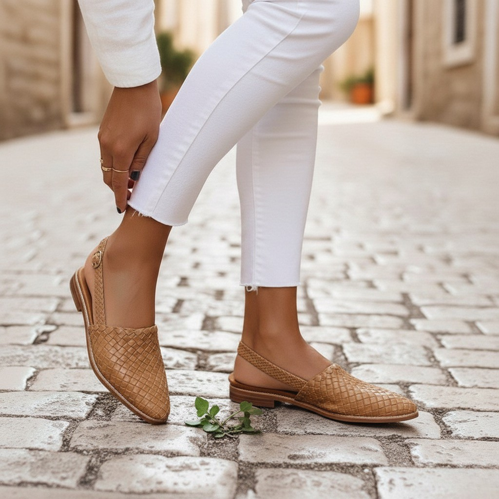 Isla | Woven Adjustable Slingback Women's Flats