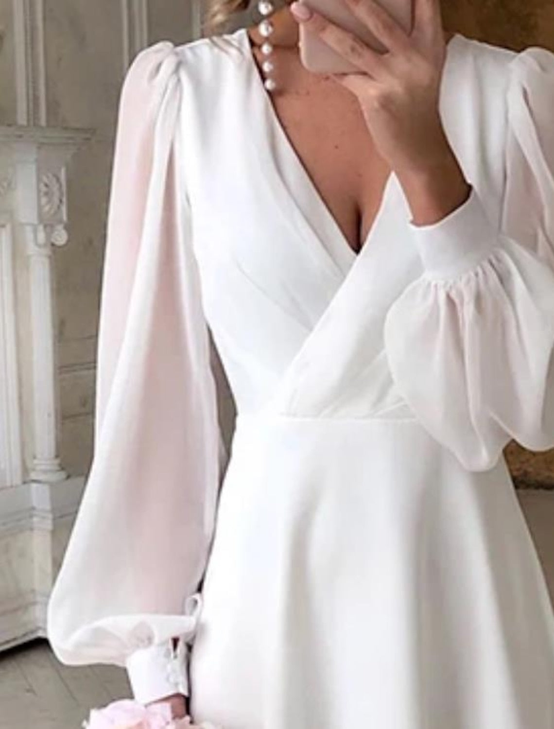 Juliet | Puff-Sleeve Midi Bridal Dress