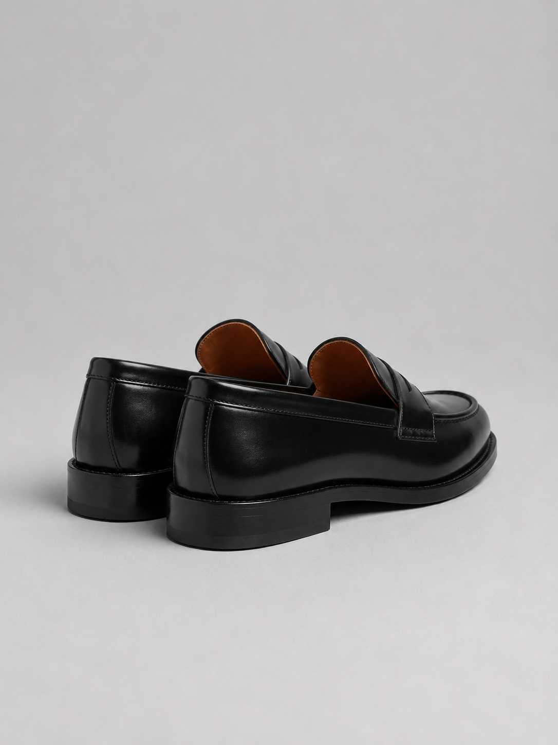 Rupert | Glossy Leather Block-Heel Penny Men Loafers