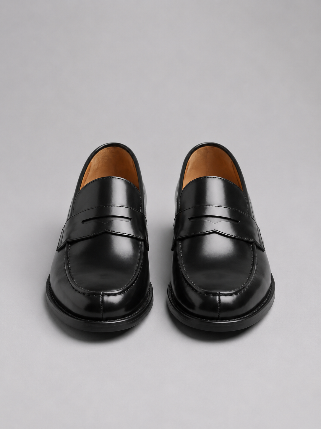 Rupert | Glossy Leather Block-Heel Penny Men Loafers