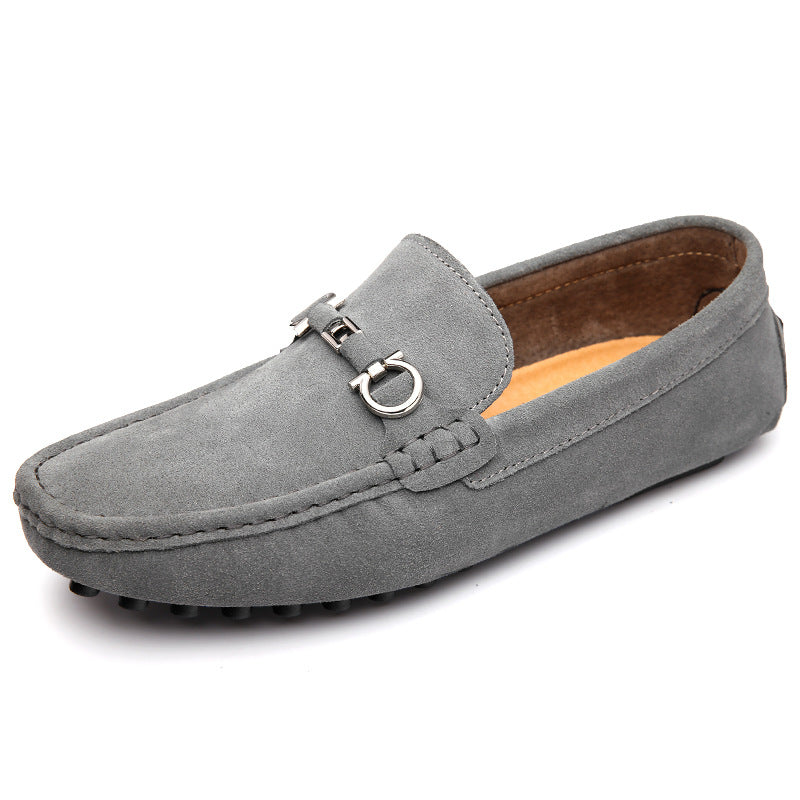Dominic | Suede Buckle Pebbled-Sole Men Loafers