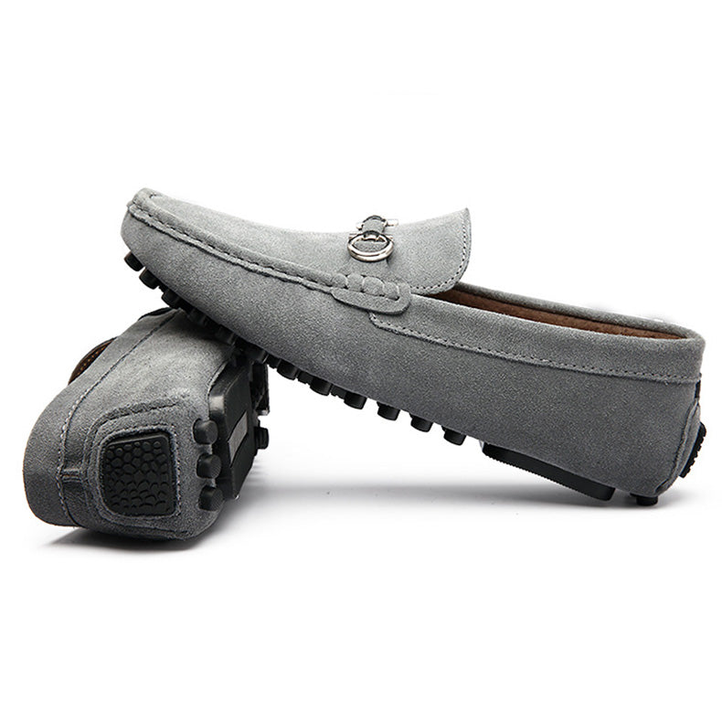 Dominic | Suede Buckle Pebbled-Sole Men Loafers