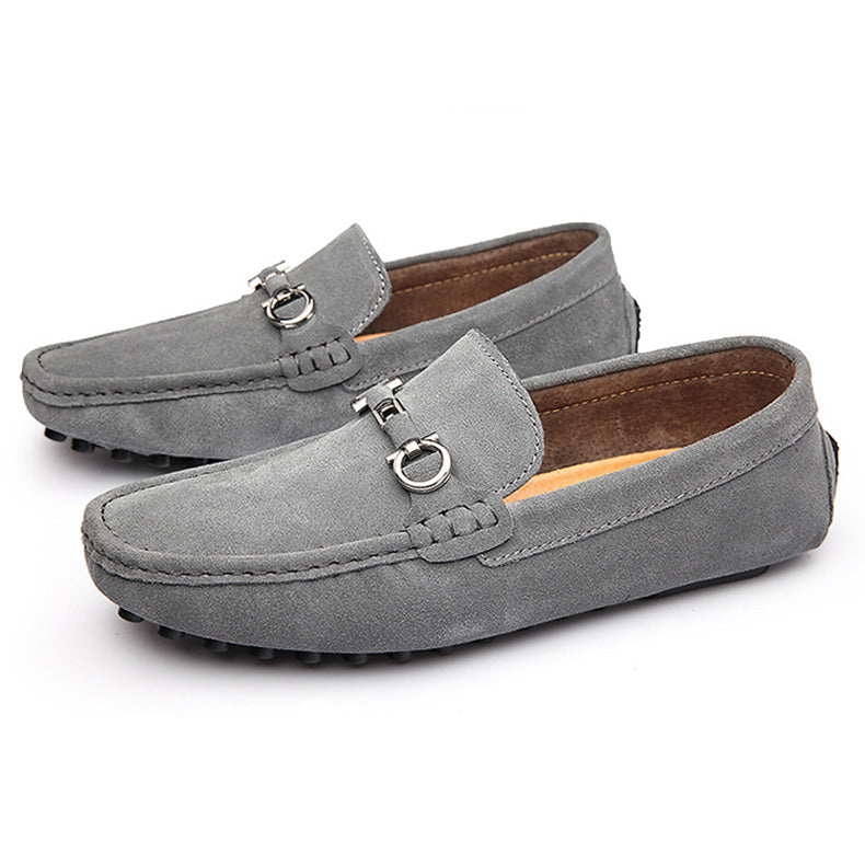 Dominic | Suede Buckle Pebbled-Sole Men Loafers