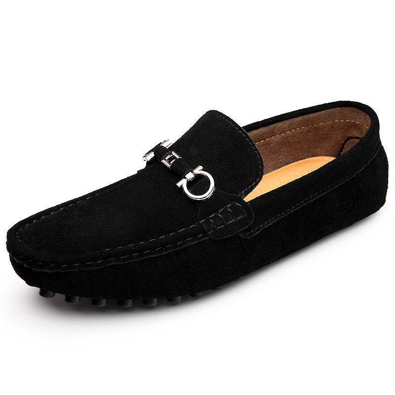 Dominic | Suede Buckle Pebbled-Sole Men Loafers