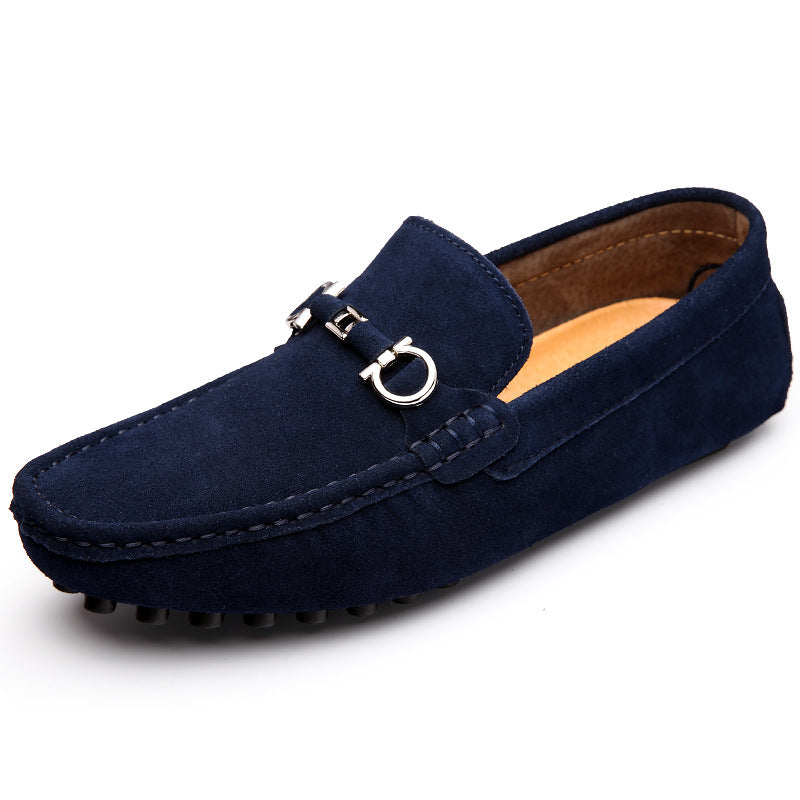Dominic | Suede Buckle Pebbled-Sole Men Loafers