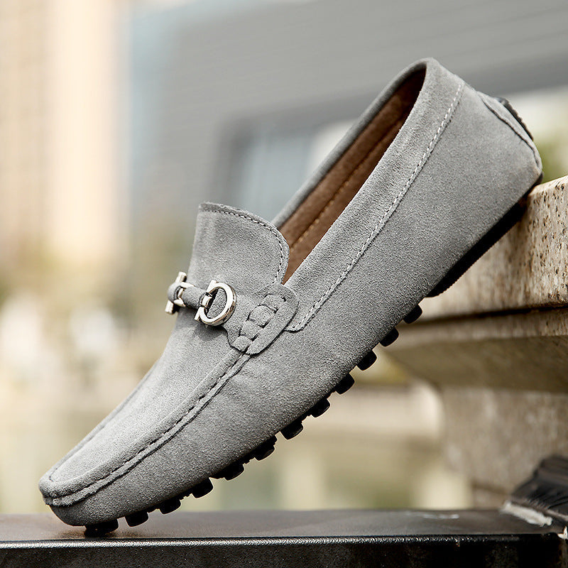 Dominic | Suede Buckle Pebbled-Sole Men Loafers