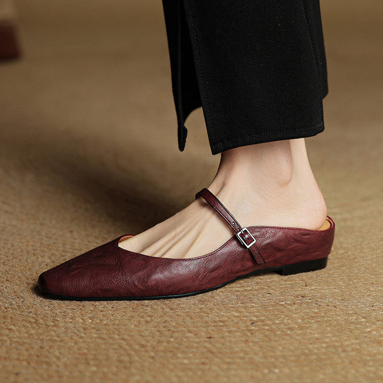 Penelope | Pointed-Toe Slingback Buckle Women's Flats