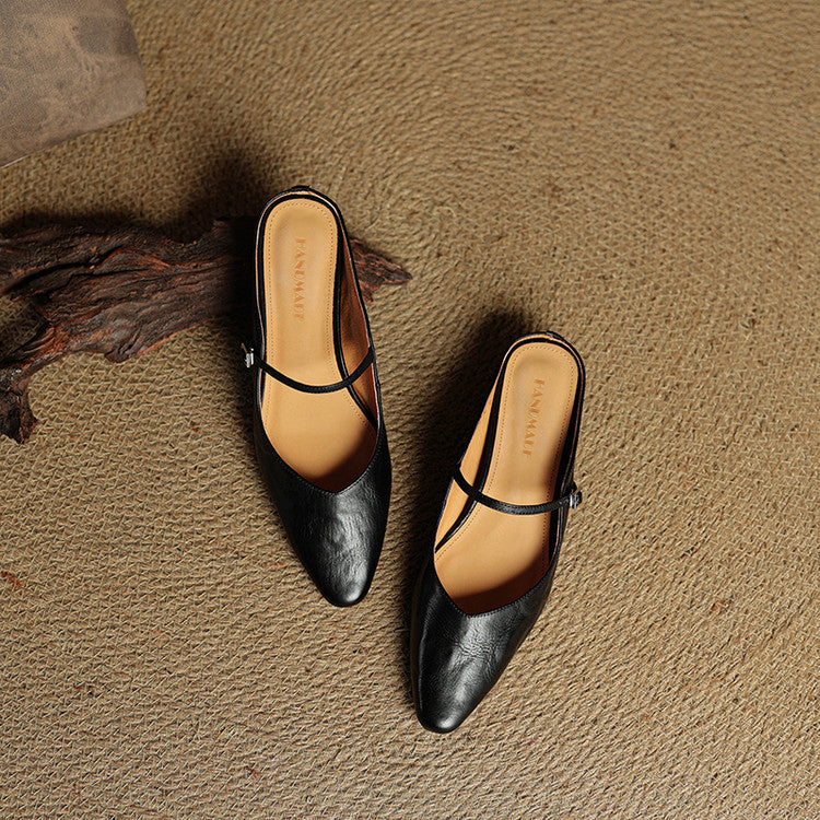Penelope | Pointed-Toe Slingback Buckle Women's Flats