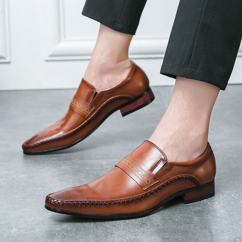 Lucas | Pointed-Toe Hand-Stitched Leather Men Loafers