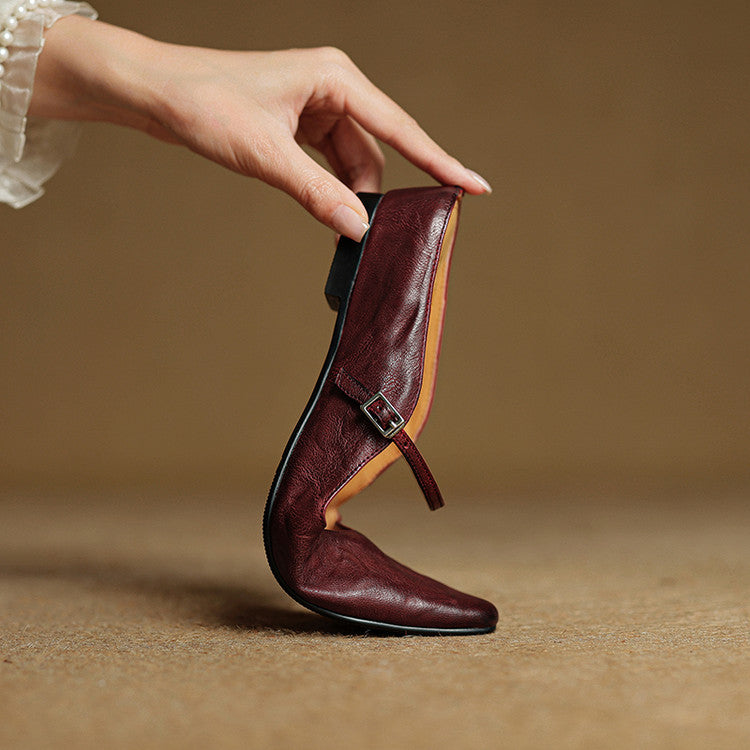 Penelope | Pointed-Toe Slingback Buckle Women's Flats