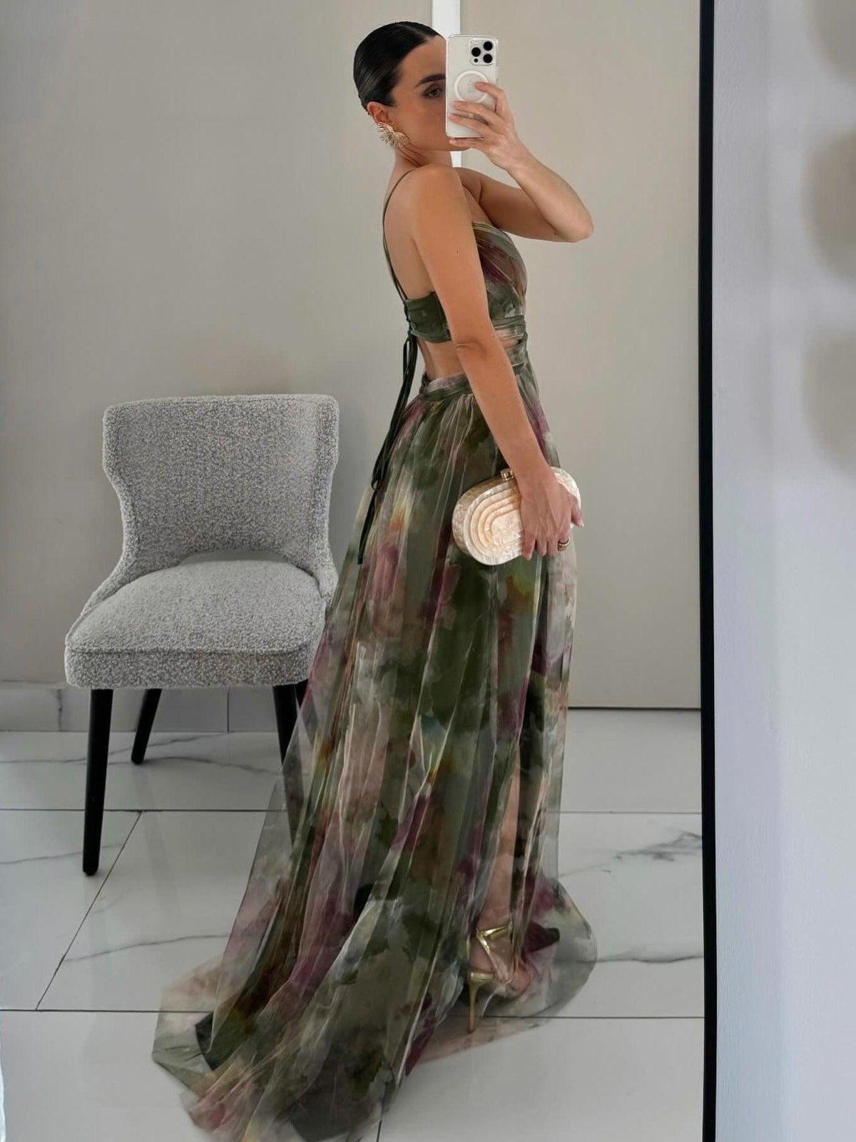 Grace | Painted Floral A-Line Women Party Dress