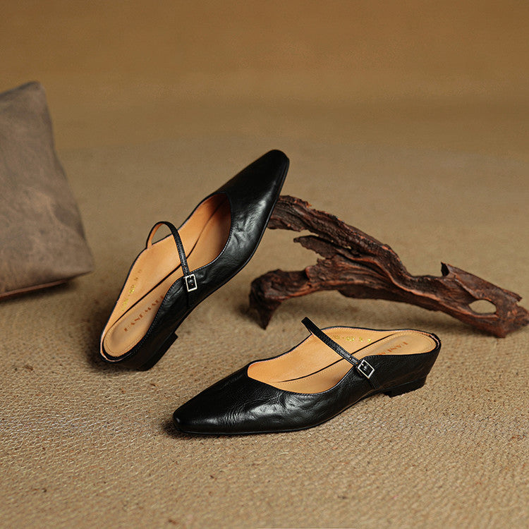 Penelope | Pointed-Toe Slingback Buckle Women's Flats