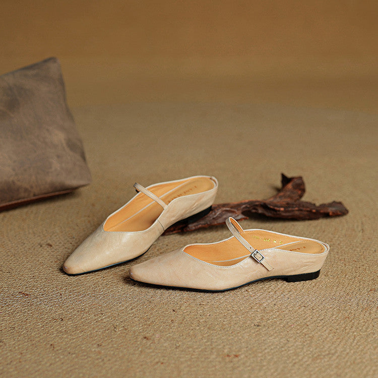 Penelope | Pointed-Toe Slingback Buckle Women's Flats