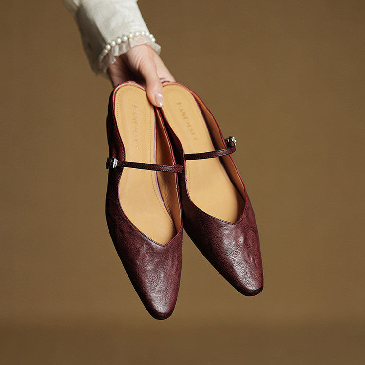 Penelope | Pointed-Toe Slingback Buckle Women's Flats