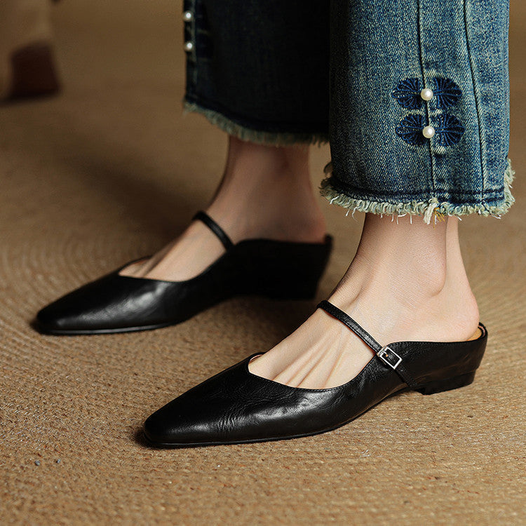 Penelope | Pointed-Toe Slingback Buckle Women's Flats