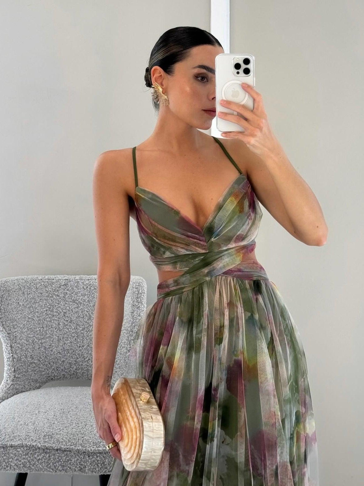 Grace | Painted Floral A-Line Women Party Dress