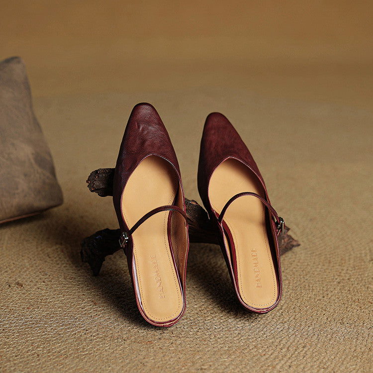 Penelope | Pointed-Toe Slingback Buckle Women's Flats