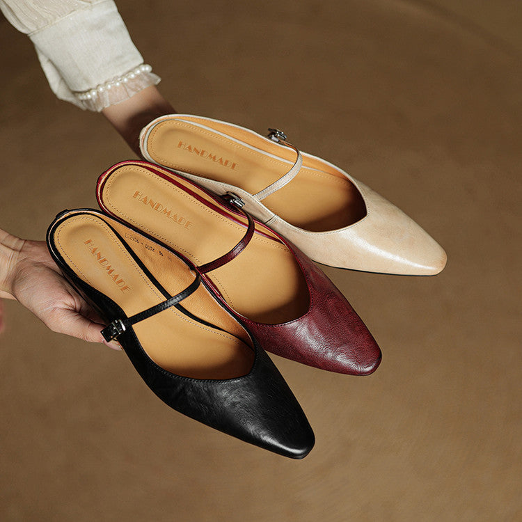 Penelope | Pointed-Toe Slingback Buckle Women's Flats