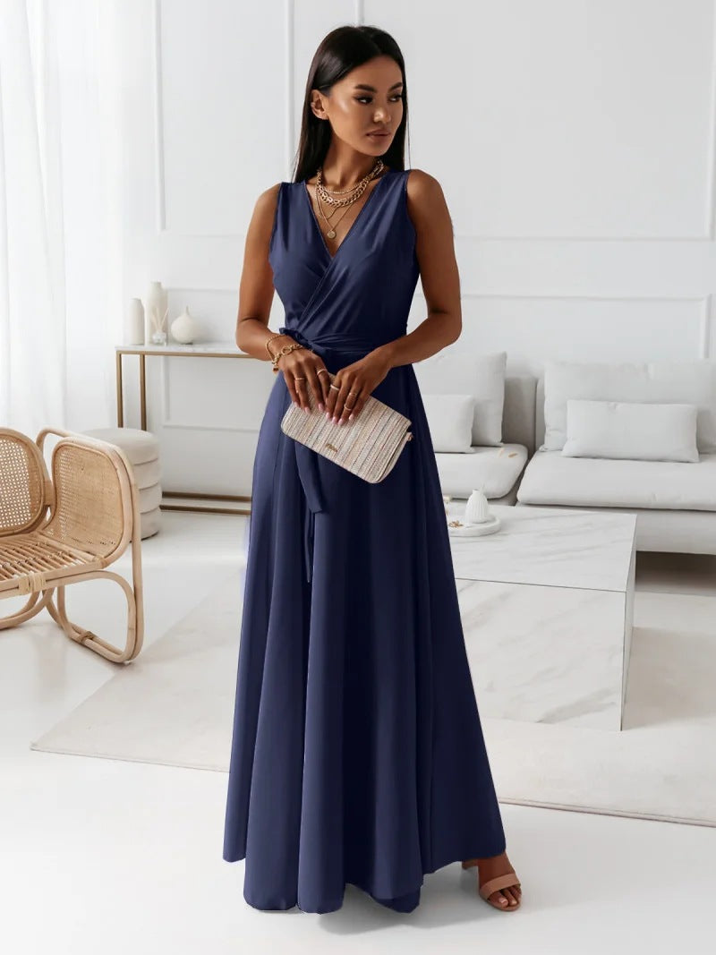 Ophelia | Wrap-Style Chiffon Wedding Guest Maxi Dress