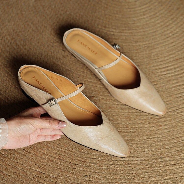 Penelope | Pointed-Toe Slingback Buckle Women's Flats