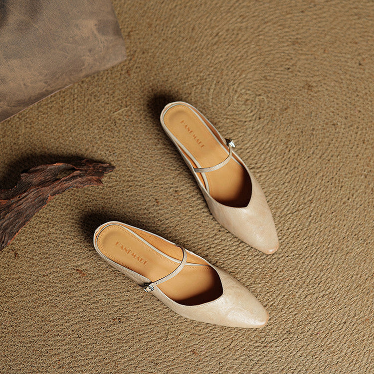 Penelope | Pointed-Toe Slingback Buckle Women's Flats
