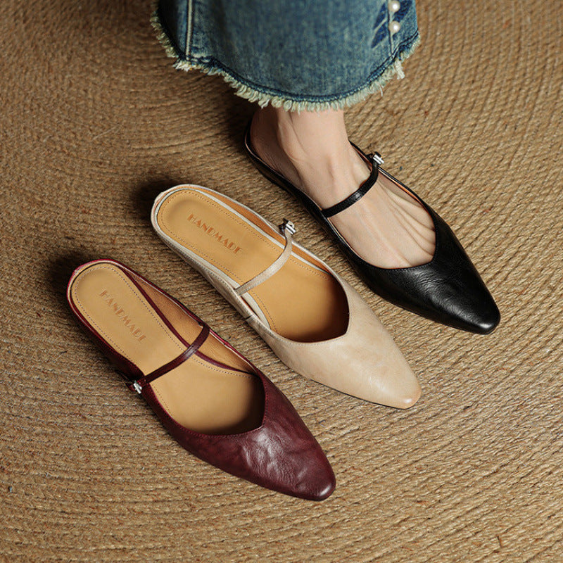 Penelope | Pointed-Toe Slingback Buckle Women's Flats