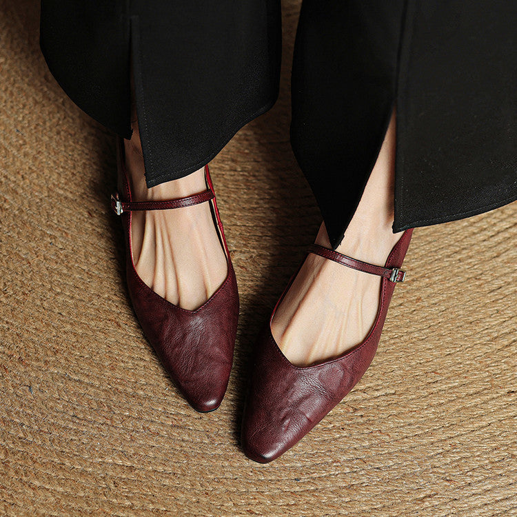 Penelope | Pointed-Toe Slingback Buckle Women's Flats