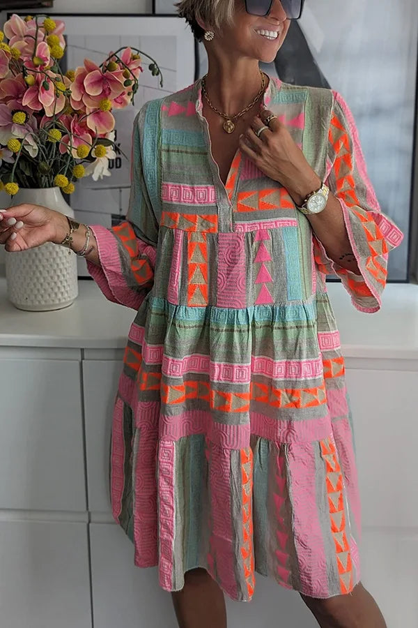 Charlotte | Ruffle A-Line Linen Dress for Spring