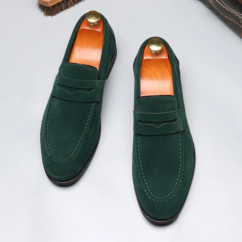 Jasper | Suede Penny Contrast-Stitch Men Loafers