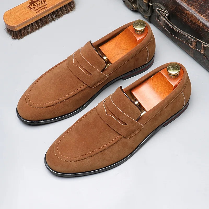 Jasper | Suede Penny Contrast-Stitch Men Loafers