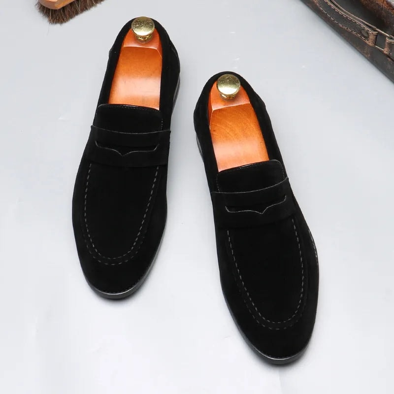 Jasper | Suede Penny Contrast-Stitch Men Loafers