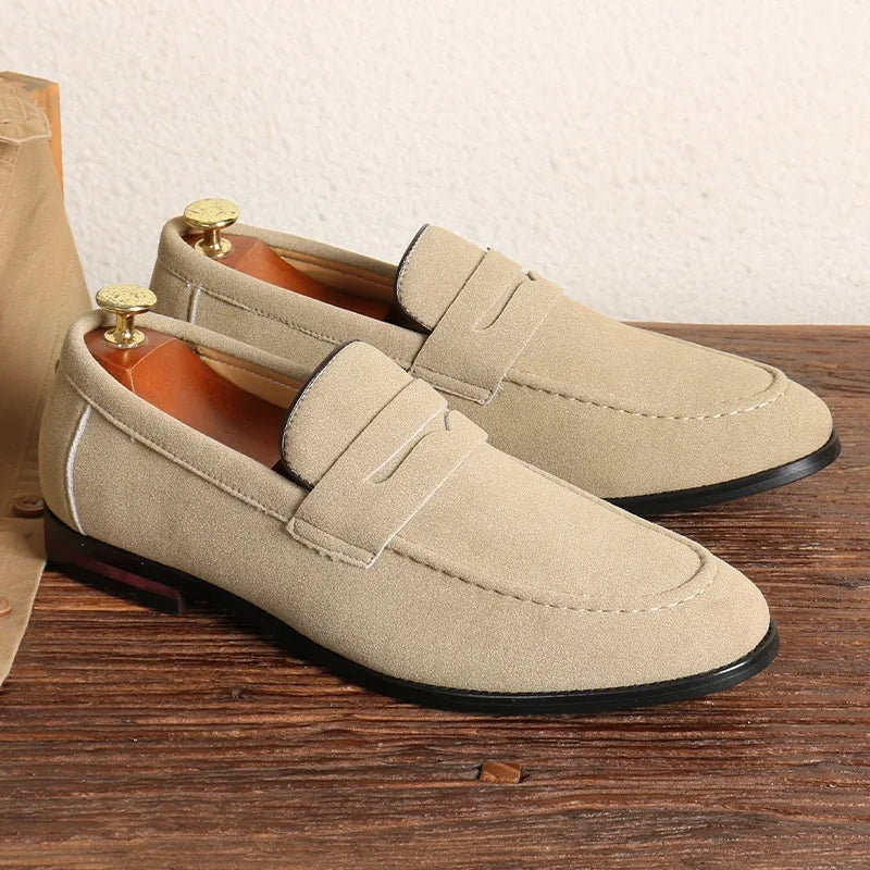 Jasper | Suede Penny Contrast-Stitch Men Loafers