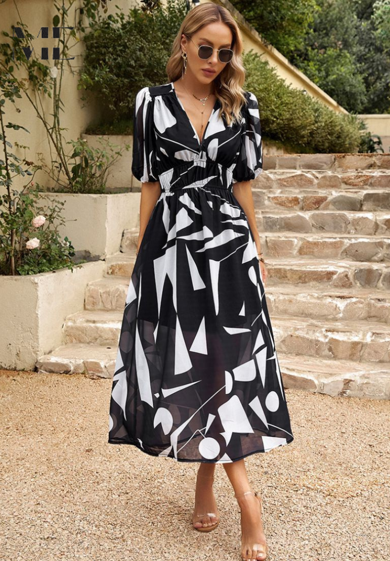 Alba | Floral Airy Linen Dress for Summer