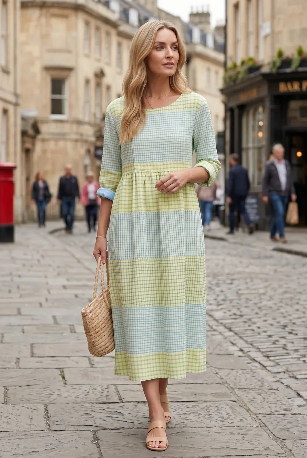 Jasmine | Placement-Print Half-Sleeve Casual Dress