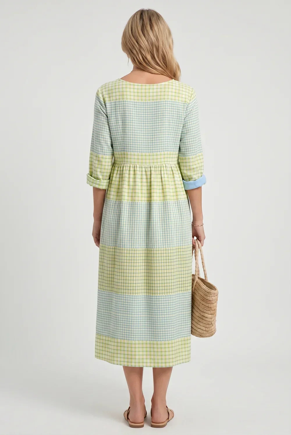 Jasmine | Placement-Print Half-Sleeve Casual Dress