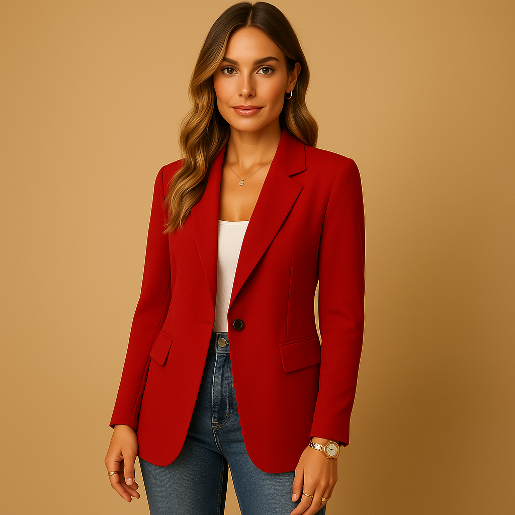 Audrey | Linen Stretch Single-Breasted Women Blazer
