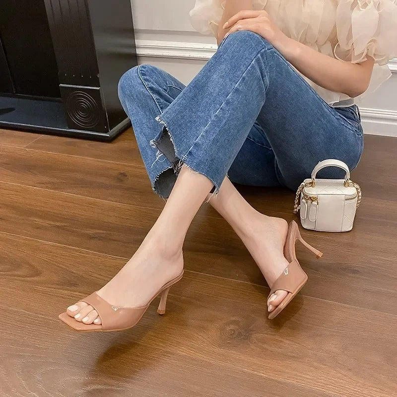 Clara | Square-Toe Slip-On Women's Mule Heels