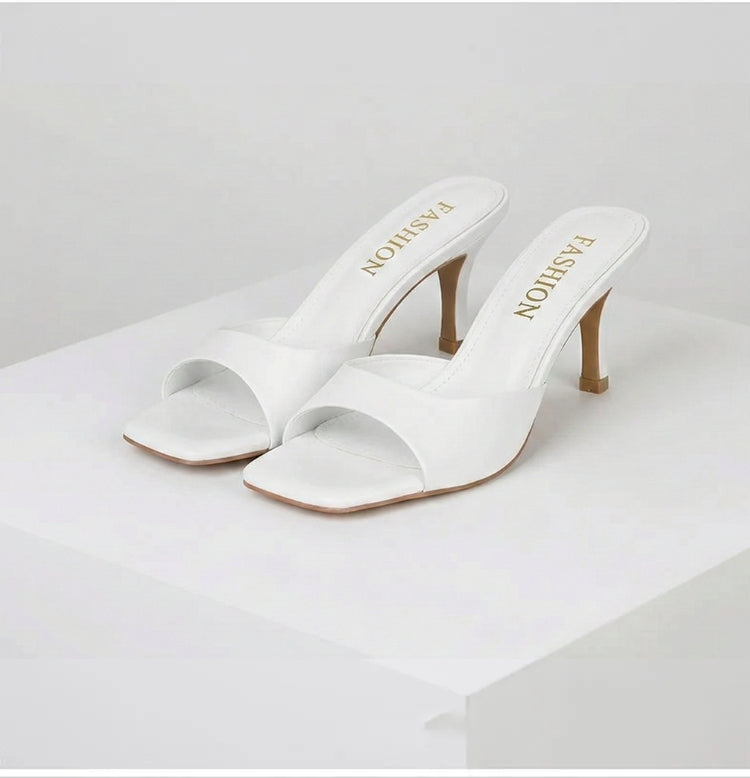 Clara | Square-Toe Slip-On Women's Mule Heels
