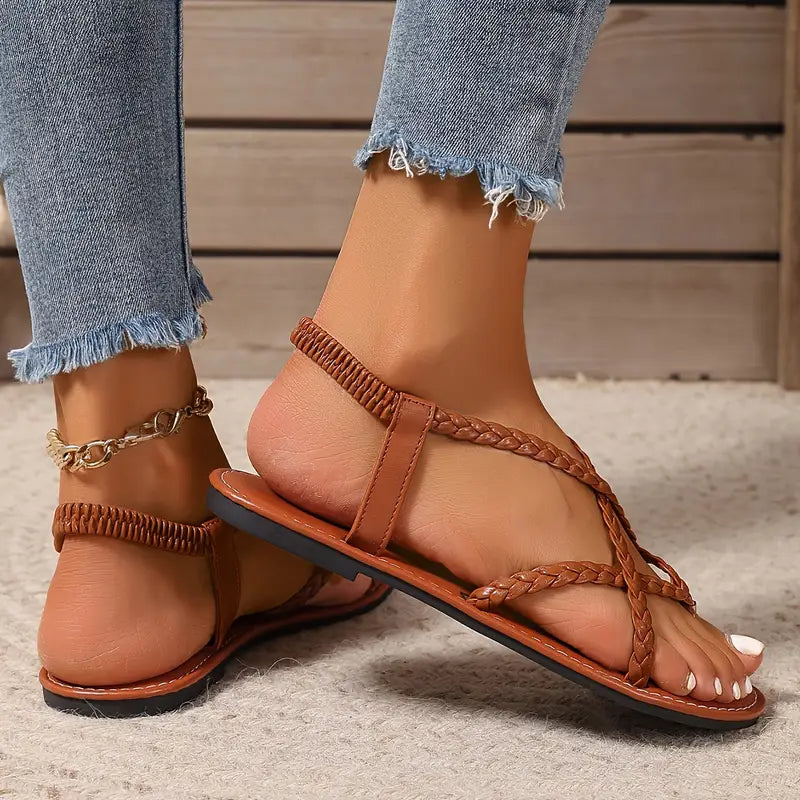 Hallie | Braided Strap Women Summer Sandals