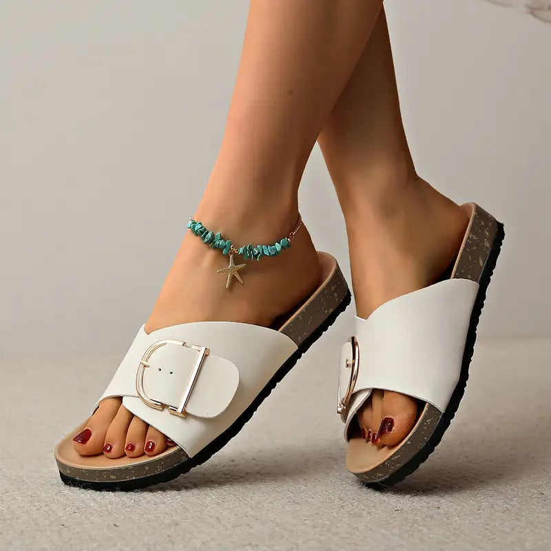 Maeve | Buckle-Detail Flat Women Summer Sandals