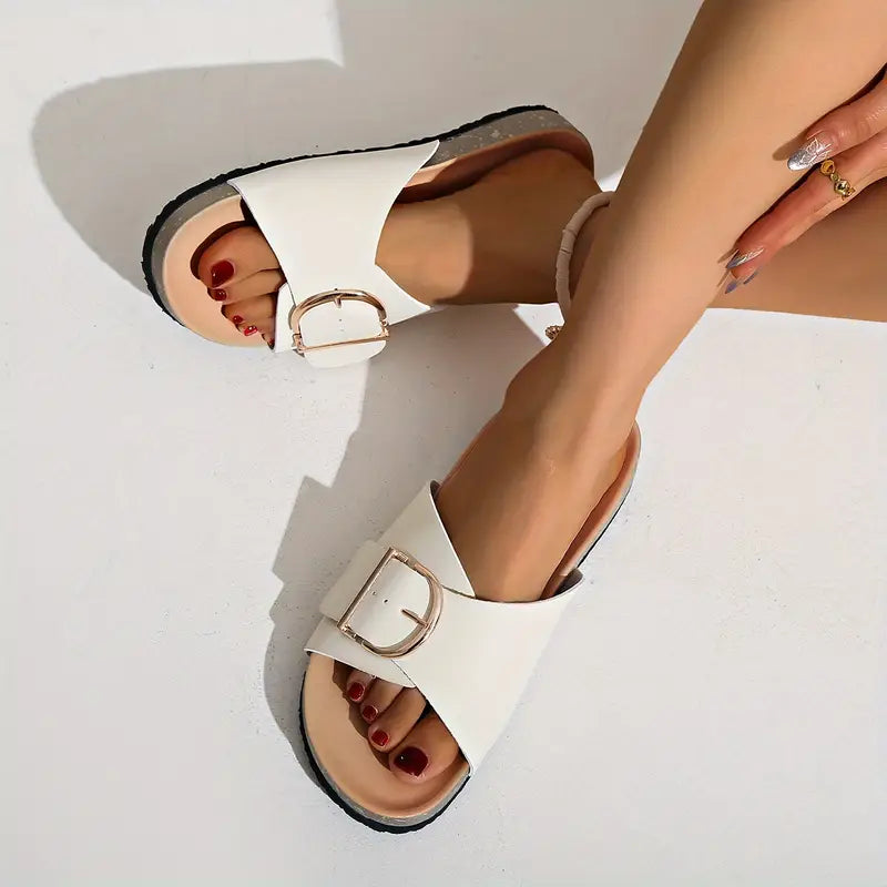 Maeve | Buckle-Detail Flat Women Summer Sandals
