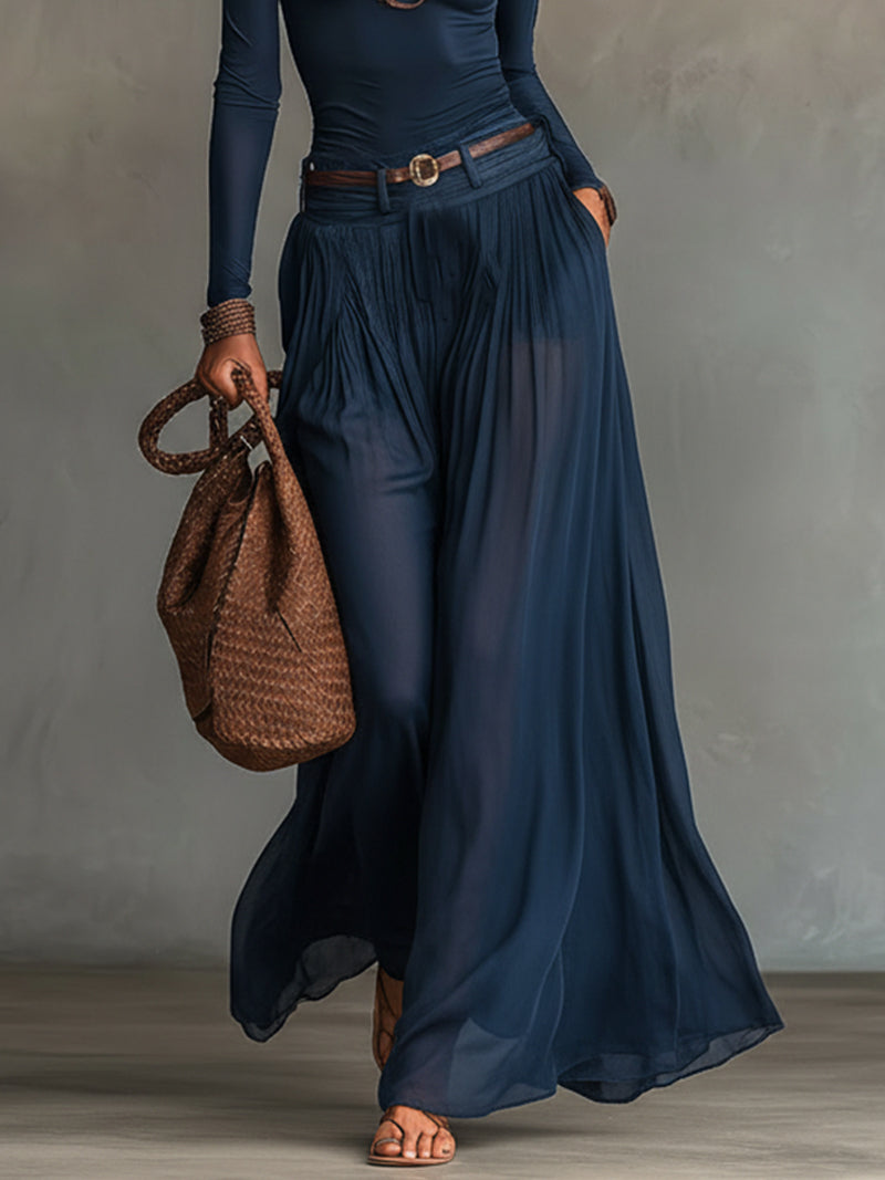 Margot | One-Shoulder Belted Tulle Two-Piece Party Set